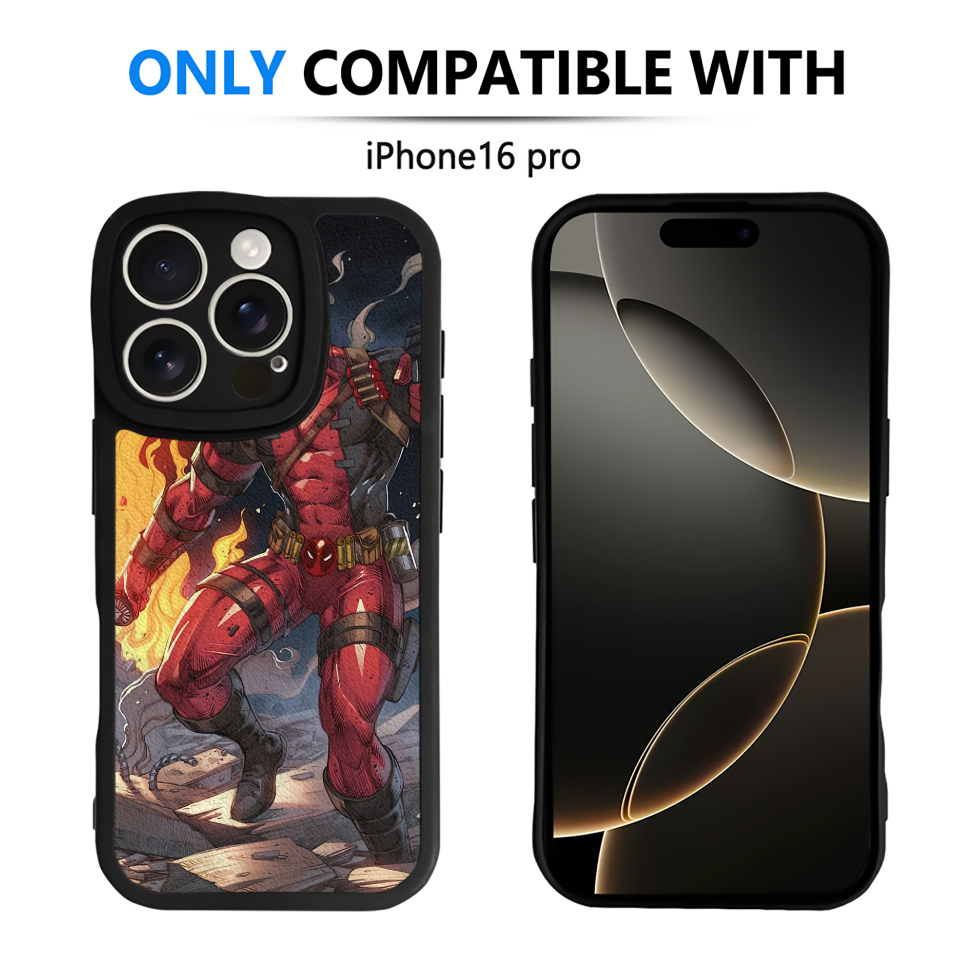 （画像用） Deadpool デッドプール 【iPhone 16シリーズ対応】シリコンスマホケース（レザー調） 材質：シリコン